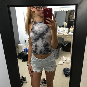 blue tie dye halter top